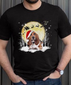 Basset Hound And Christmas Hat Santas reindeer car Christmas Day Gift Merry Christmas Shirt
