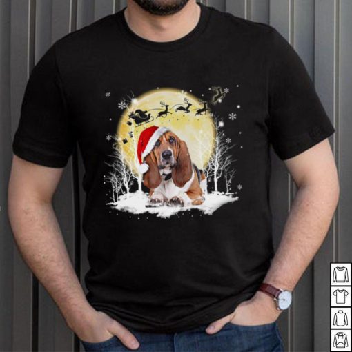 Basset Hound And Christmas Hat Santas reindeer car Christmas Day Gift Merry Christmas Shirt