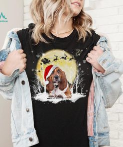 Basset Hound And Christmas Hat Santas reindeer car Christmas Day Gift Merry Christmas Shirt