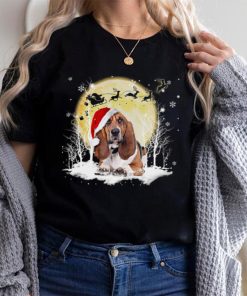 Basset Hound And Christmas Hat Santas reindeer car Christmas Day Gift Merry Christmas Shirt