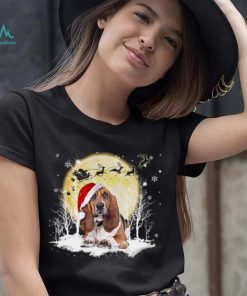 Basset Hound And Christmas Hat Santas reindeer car Christmas Day Gift Merry Christmas Shirt