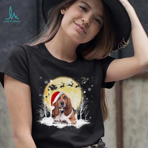 Basset Hound And Christmas Hat Santas reindeer car Christmas Day Gift Merry Christmas Shirt