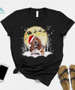 Basset Hound And Christmas Hat Santas reindeer car Christmas Day Gift Merry Christmas Shirt