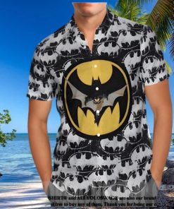 Batman Logo Hawaiian Graphic Print Short Sleeve Hawaiian Shirt