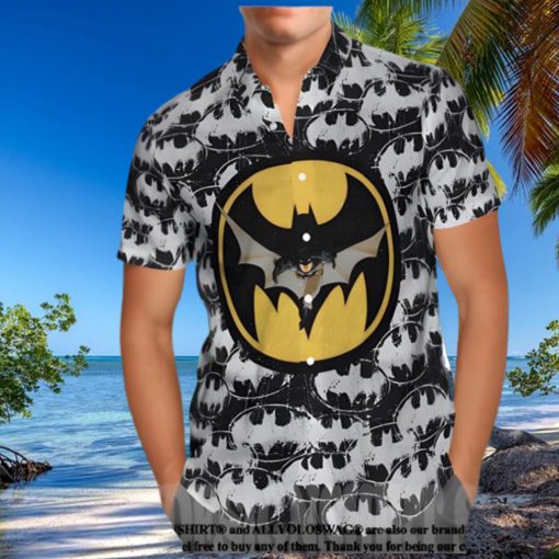 Batman Logo Hawaiian Graphic Print Short Sleeve Hawaiian Shirt