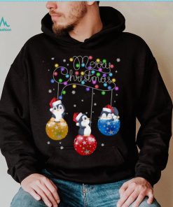 Bauble And Penguin Penguin Lover Christmas Fairy Light Merry Christmas Shirt