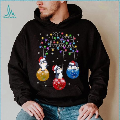Bauble And Penguin Penguin Lover Christmas Fairy Light Merry Christmas Shirt