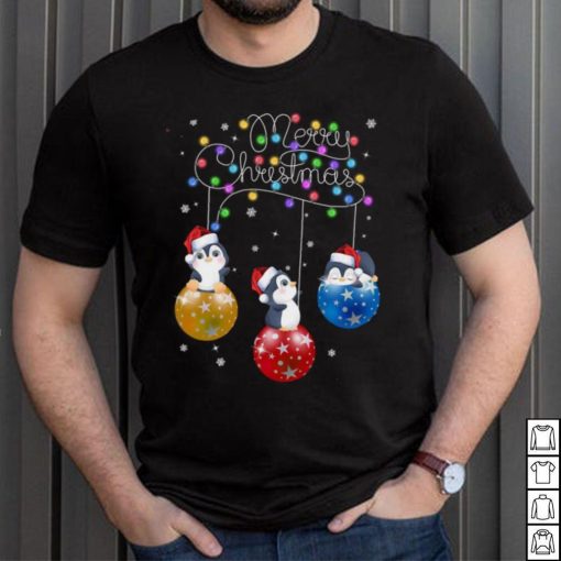 Bauble And Penguin Penguin Lover Christmas Fairy Light Merry Christmas Shirt