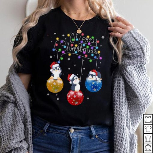 Bauble And Penguin Penguin Lover Christmas Fairy Light Merry Christmas Shirt