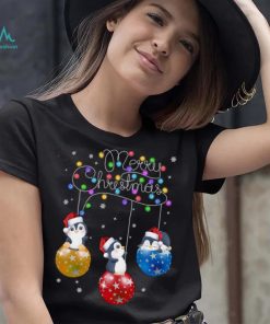 Bauble And Penguin Penguin Lover Christmas Fairy Light Merry Christmas Shirt