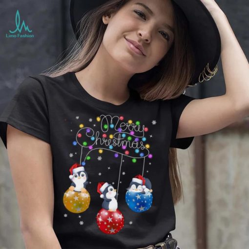 Bauble And Penguin Penguin Lover Christmas Fairy Light Merry Christmas Shirt