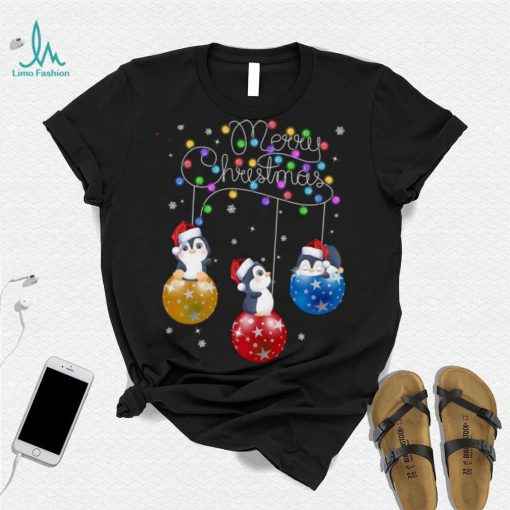 Bauble And Penguin Penguin Lover Christmas Fairy Light Merry Christmas Shirt