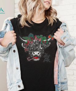 Be Merry and Bright Christmas Shirt, Cow Christmas T Shirt, Funny Gifts for Christmas