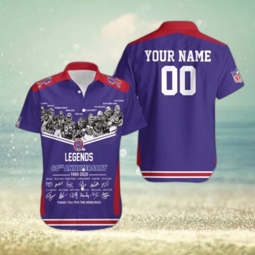 Beach Shirt Buffalo Bills Legends Sign 60Th Anniversary Afc West Champions Snoopy Fan Personalized Hawaiian Shirt