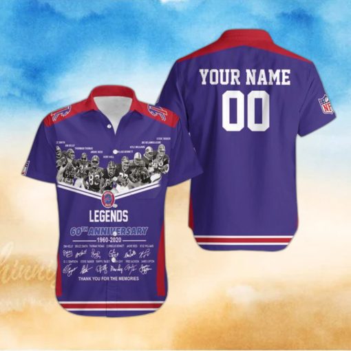 Beach Shirt Buffalo Bills Legends Sign 60Th Anniversary Afc West Champions Snoopy Fan Personalized Hawaiian Shirt