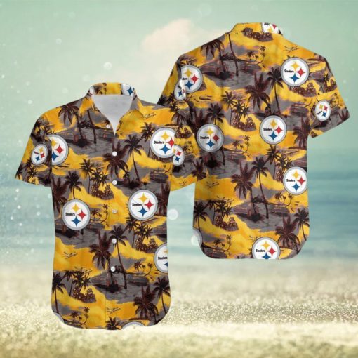 Beach Shirt NFL Pittsburgh Steelers Coconut Tree Hawaii 3D Shirt