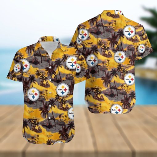 Beach Shirt NFL Pittsburgh Steelers Coconut Tree Hawaii 3D Shirt