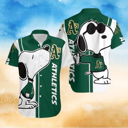 Beach Shirt Oakland Athletics Snoopy Lover 3D Printed Hawaiian Shirt