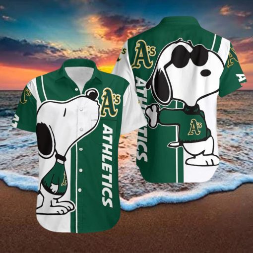 Beach Shirt Oakland Athletics Snoopy Lover 3D Printed Hawaiian Shirt