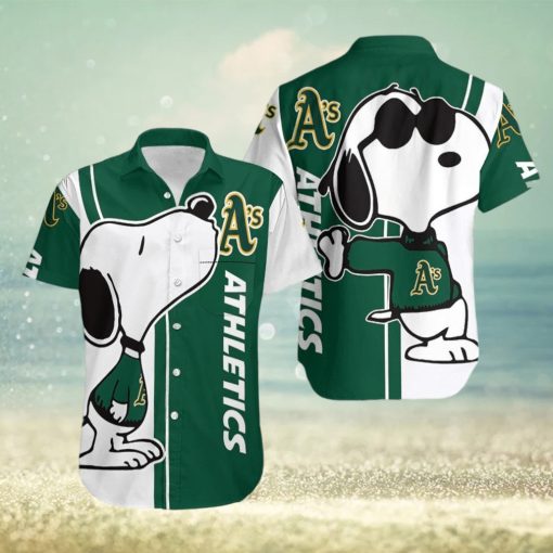 Beach Shirt Oakland Athletics Snoopy Lover 3D Printed Hawaiian Shirt