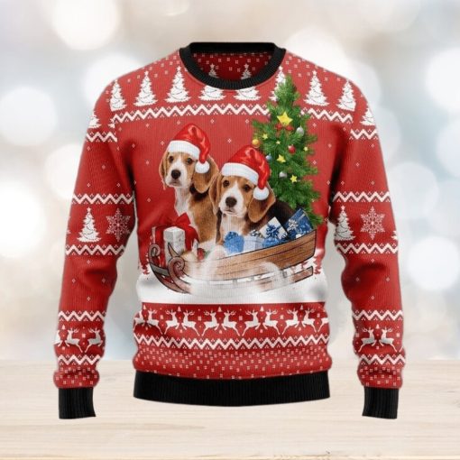 Beagle Dashing Ugly Christmas Sweater For Men & Women Adult, Christmas gift for Dog lover