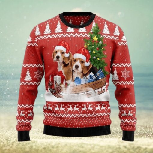 Beagle Dashing Ugly Christmas Sweater For Men & Women Adult, Christmas gift for Dog lover