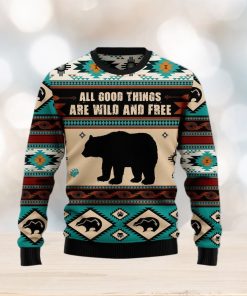 Bear Wild And Free Ugly Christmas Sweater Gift Men Women