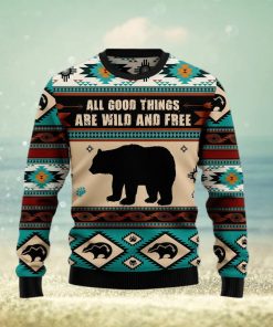 Bear Wild And Free Ugly Christmas Sweater Gift Men Women