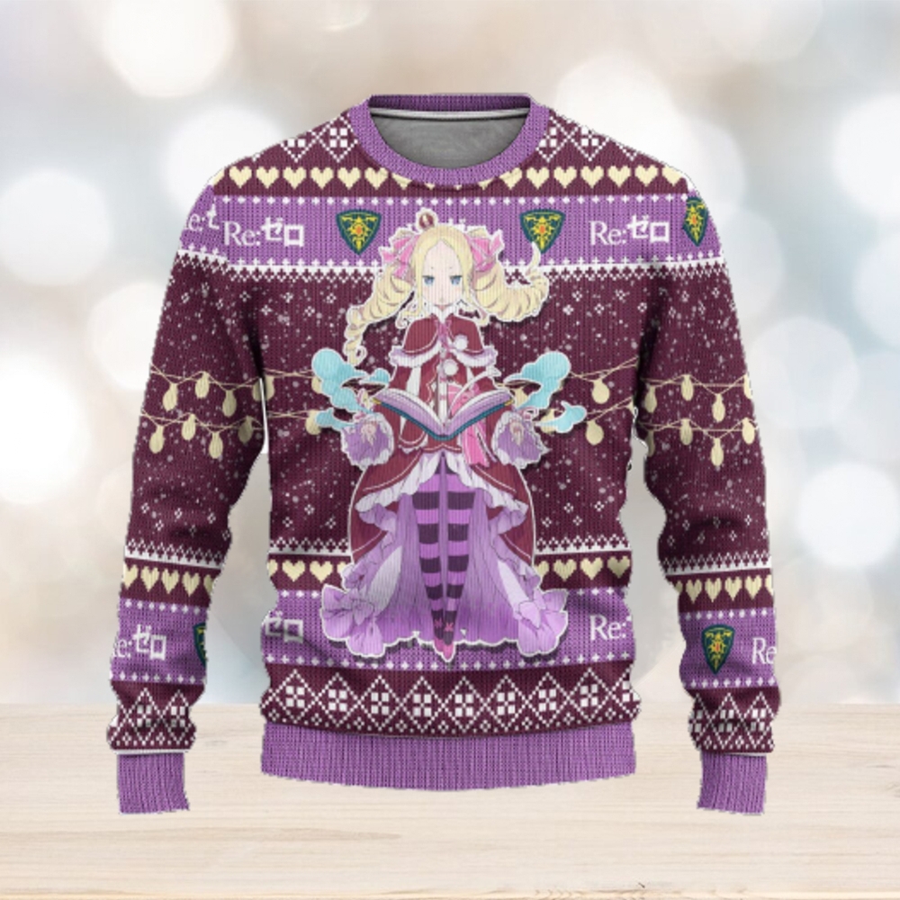 Beatrice Anime Custom Re Zero Xmas Ugly Christmas Sweater Gift For