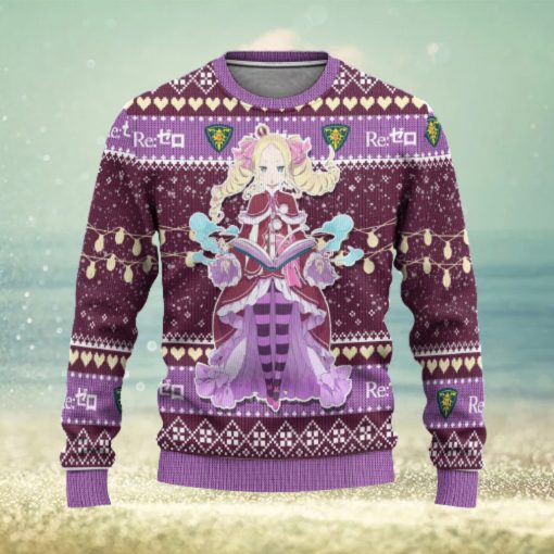 Beatrice Anime Custom Re Zero Xmas Women Mens Ugly Christmas Sweater