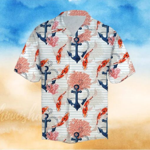 Beautiful Koi Fish And Anchor Hawaiian Shirt