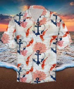 Beautiful Koi Fish And Anchor Hawaiian Shirt