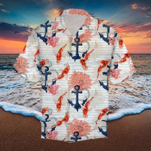 Beautiful Koi Fish And Anchor Hawaiian Shirt