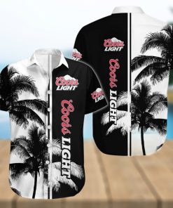 Beer Coors Light Hawaiian Shirt Aloha Shirt Black And White