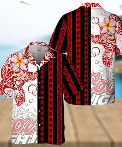 Beer Coors Light Hawaiian Shirt Aloha Shirt Polynesian Blend Ocean Turtle Beach Lovers Gift