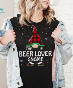 Beer Lover Gnome Buffalo Plaid Matching Family Christmas Shirt