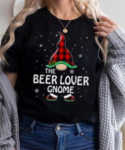 Beer Lover Gnome Buffalo Plaid Matching Family Christmas Shirt