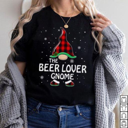 Beer Lover Gnome Buffalo Plaid Matching Family Christmas Shirt
