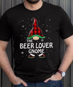 Beer Lover Gnome Buffalo Plaid Matching Family Christmas Shirt