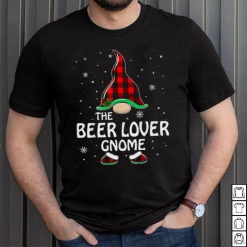 Beer Lover Gnome Buffalo Plaid Matching Family Christmas Shirt