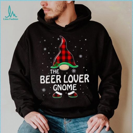 Beer Lover Gnome Buffalo Plaid Matching Family Christmas Shirt