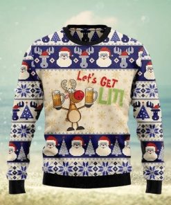 Beer Ugly Christmas Sweater Let’s Get Lit Xmas