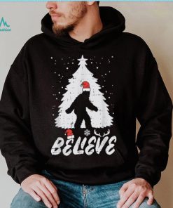 Believe Bigfoot Sasquatch Funny Christmas Men Kids Xmas Shirt