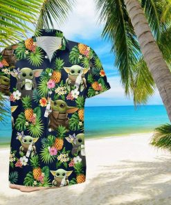 Belvedere Vodka Baby Yoda Tropical Flowery Hawaiian Shirt