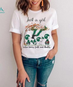 Best south Florida Bulls Peanuts Cartoon Just A Girl Who Loves Fall And Bulls Logo Shirt