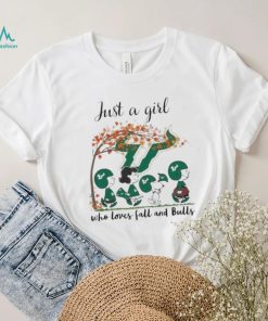 Best south Florida Bulls Peanuts Cartoon Just A Girl Who Loves Fall And Bulls Logo Shirt