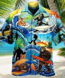 Bigfoot Cool Surfing Limited Hawaiian Shirt Haws