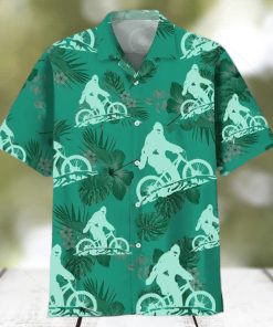 Bigfoot Riding Mountain Bike Hawaiian Shirt Funny Hawaiian Shirt