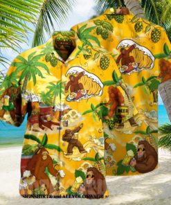 Bigfoot Summer Beer Beach All Over Print Hawaiian Shirt