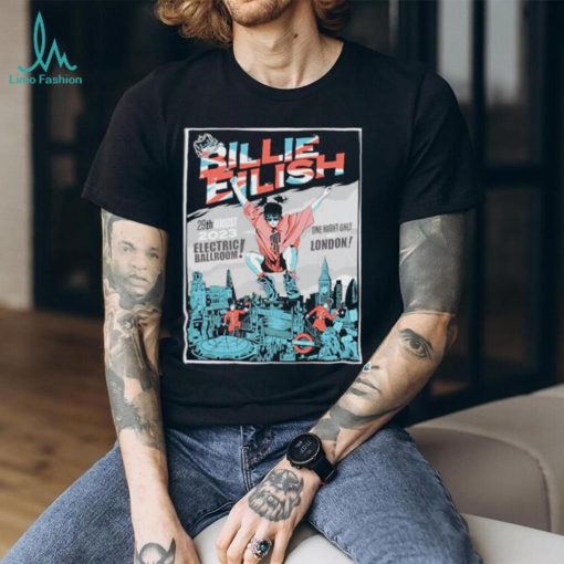 Billie Eilish 29th august 2023 electric ballroom one night only in london poster shirt